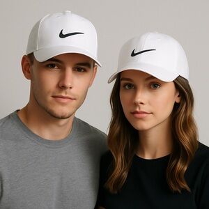 NIKE GOLF CLUB UNISEX CAP HAT MEDIUM LARGE WHITE SNAPBACK DRIFIT SWOOSH MONOGRAM